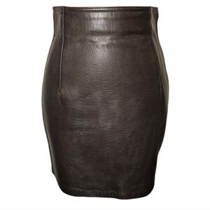 Vintage Maxfield Parrish Mini Skirt - Women's Size S - Brown Leather